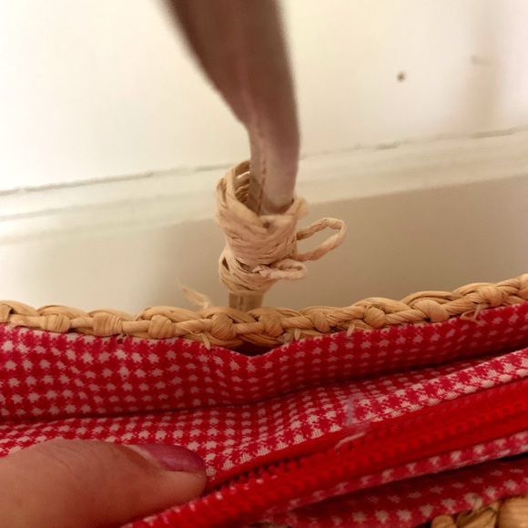 Woven Straw Bag with Cherry Design - Picture 5 of 5